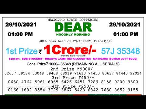 🔴 Lottery Sambad Live 01:00pm 29/10/2021 Morning Nagaland State Dear Lottery Result Pdf Download