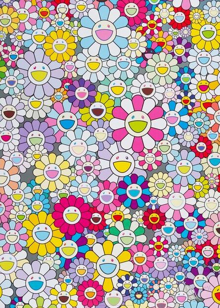Takashi Murakami, ‘Champagne Supernova Multicolor + Pink and White Stripes’, 2013