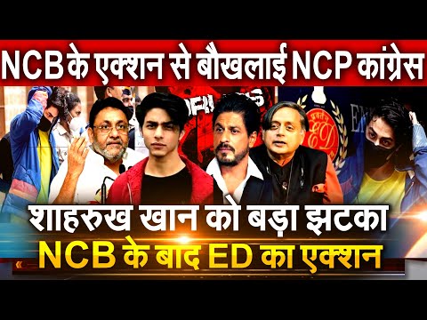 Bollywood शाहरुख़ खान को बड़ा झटका NCB के बाद ED का एक्शन NCB के कड़े एक्शन से बौखलाया NCP Congress