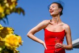 Model and Mumm ambassador Montana Cox at Flemington for Melbourne Cup 2021.