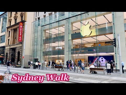 🇦🇺 Sydney City Walk: along George St from Wynyard Station to Pitt St Mall/ Spring 2021