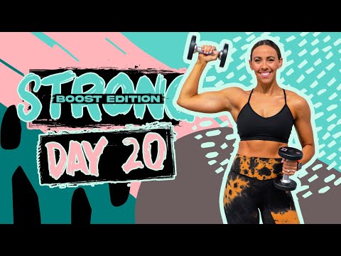 45 Minute Abs, Arms, & Cardio HIIT Workout | STRONG [BOOST] - Day 20