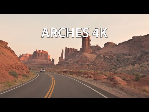 Arches National Park 4K - Scenic Drive - Utah USA