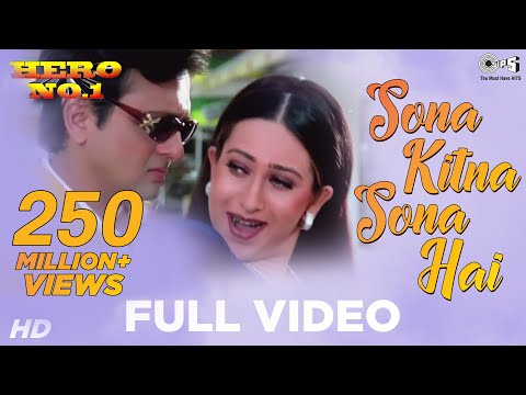 Sona Kitna Sona Hai | Govinda & Karisma Kapoor | Udit N & Poornima | Hero No.1 | 90's Blockbuster