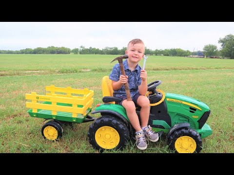 Our tractor broke | Fixing a real tractor on the farm | Tractors for kids