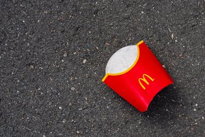 Red and white McDonalds fries pack