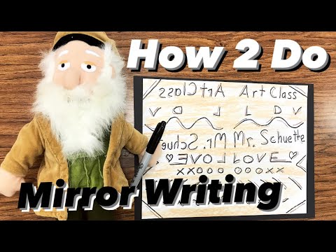 How to do MIRROR Writing EASY - Leonardo da Vinci Art PROJECT #mrschuettesart #davinci