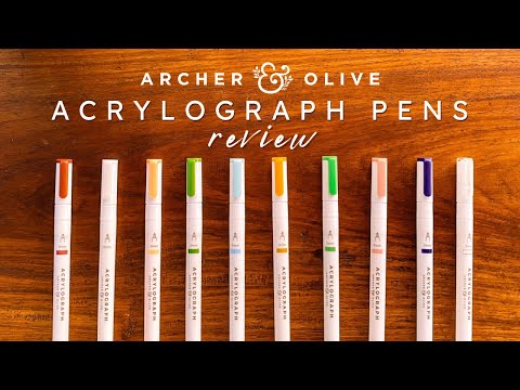 Archer & Olive Acrylograph Pens Review | Pen Test on White Kraft and Black Paper