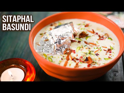 Sitaphal Basundi Recipe | How To Make Sitaphal Basundi | Custard Apple Peeling Hack | Diwali Special