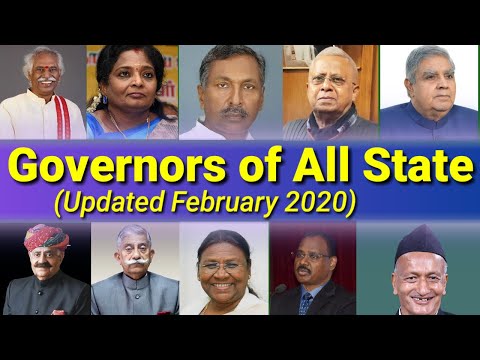 Governors of all states of India || Updated  February 2020