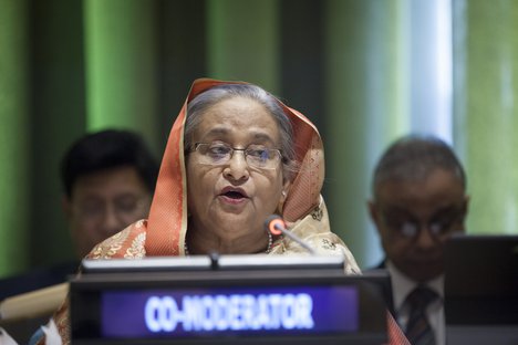 Sheikh Hasina, Prime Minister of the People’s Republic of Bangladesh, speaks at the high-level commemorative event of the General Assembly on thirtieth anniversary of the adoption of the Convention on the Rights of the Child, 25 September 2019.