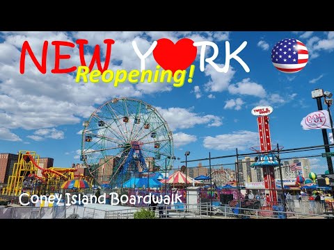 [4K]🇺🇸NY Coney Island Boardwalk 2021 🗽 NYC - Hot Summer walk in Brooklyn Today, after Pandemic ⭐💝