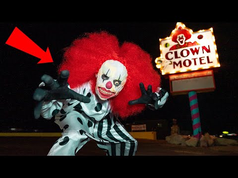 Terrifying CLOWN Encounter at Haunted Clown Motel (OVERNIGHT)