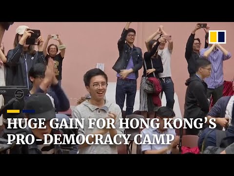 Hong Kong votes overwhelmingly for pro-democracy camp with record turnout in local elections