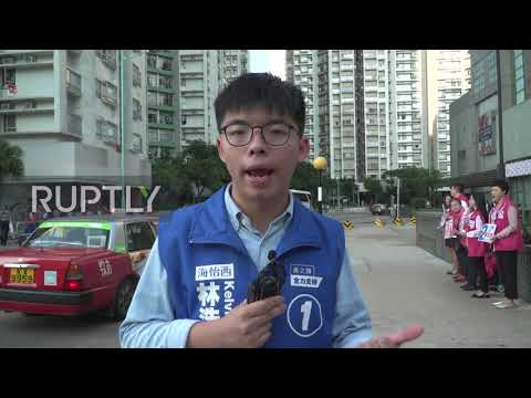 Hong Kong: Activist Wong 'urge more to vote' as district council elections begin