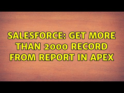 Salesforce: Get more than 2000 record from report in Apex