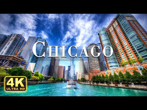 FLYING OVER CHICAGO (4K UHD) - Beautiful Nature Scenery with Relaxing Music | 4K VIDEO ULTRA HD