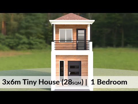 (3x6 Meters) Tiny House Design | Small 1 Bedroom House