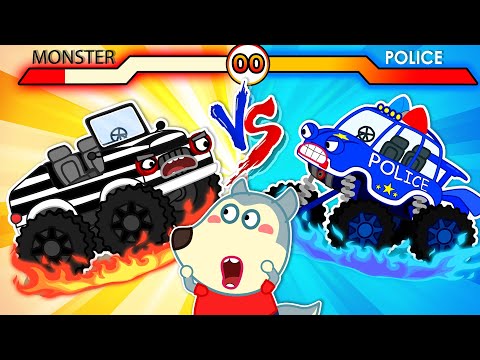 🔴 Live | Police Car Vs Monster Car - Wolfoo Plays with Toy Cars