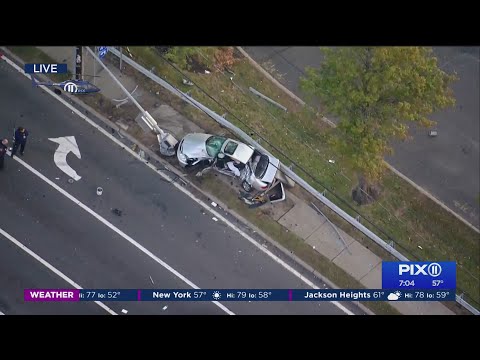 Pickup truck fleeing police slams into car, killing driver, near Long Island Expressway