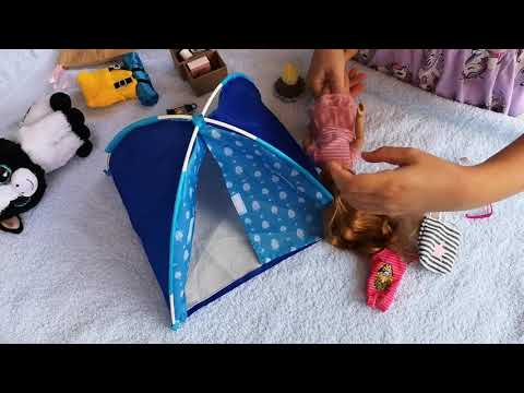 Unboxing Lottie® dolls campfire fun tent playset and hair care set and Kruselings® beach party set!