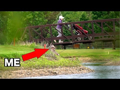 SNEAKING into Golf Course Fishing Ponds with GHILLIE SUITS!!! (Kicked Out)