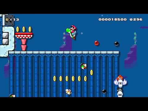 Super Mario Maker - Fish'n Suits against a big Bloop by Maxoxpower - No Commentary