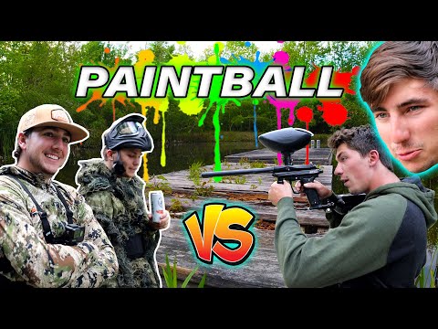 2v2 BACKYARD PaintBall CHALLENGE - (Capture The CLAW)