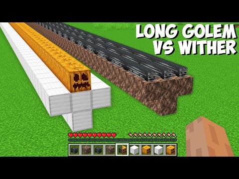 What if you SPAWN SUPER LONG GOLEM VS LONG WITHER in Minecraft ? SUPER LONG MOB !