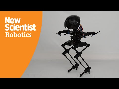 Flying robot can also ride a skateboard and balance on a rope