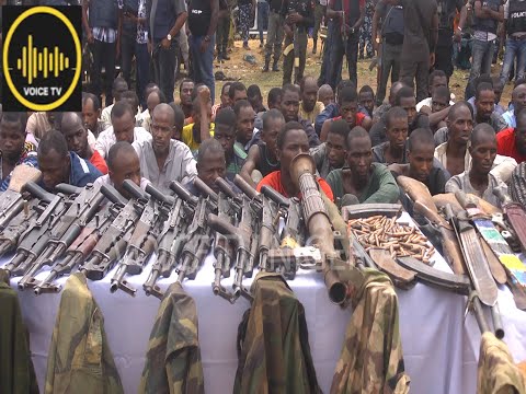 Police Parade Kaduna Highway Kidnappers With Rocket Lancer