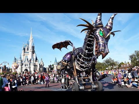 Disney Festival of Fantasy FULL Parade 2019 w/Maleficent Dragon Breathing Fire, Magic Kingdom