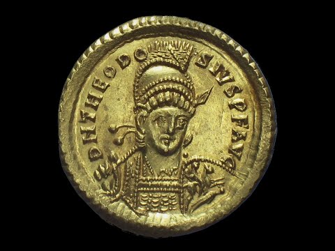 A gold solidus of Theodosius II and the city of Constantinople