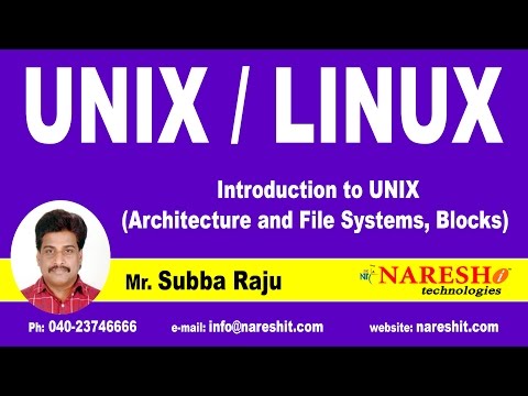 UNIX Architecture and File Systems, Blocks | UNIX Tutorial | Mr. Subba Raju