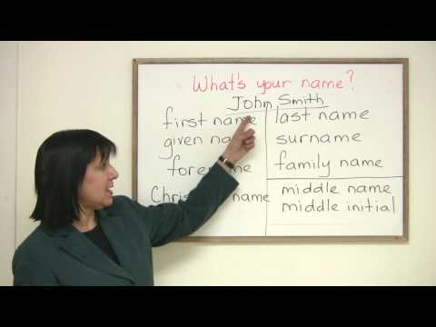 English Vocabulary - First name? Given name? Forename? What's your name?