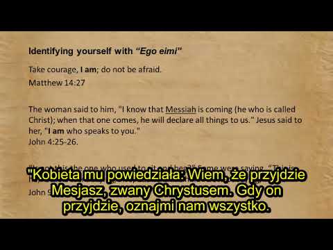 Zaskakujące przykłady użycia "ja jestem"- "ego eimi" w Biblii.