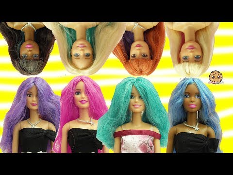 Barbie Dolls Head Twist Changing Hair Style + Color Change Hair - Toy Video