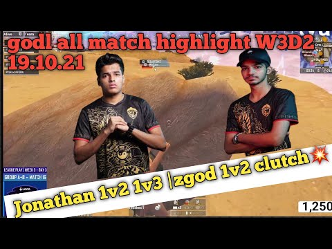 Godl todayl all match highlight war of glory W3D2 19.10.2021 |jonathan 1v2 1v3 zgod 1v2 1v3 clutch