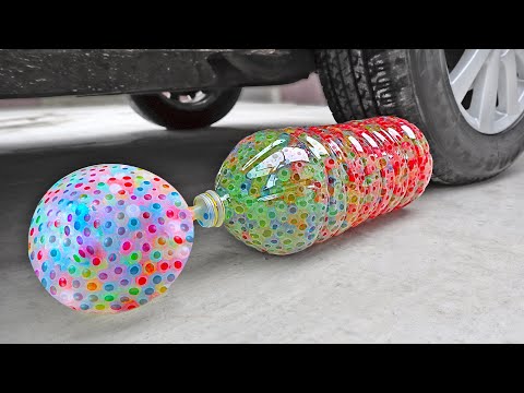 Experiment: Orbeez In Balloons and Bottle | Crushing Crunchy & Soft Things by Car!