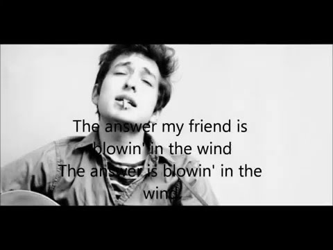 Blowin' In The Wind -Bob Dylan - Lyrics