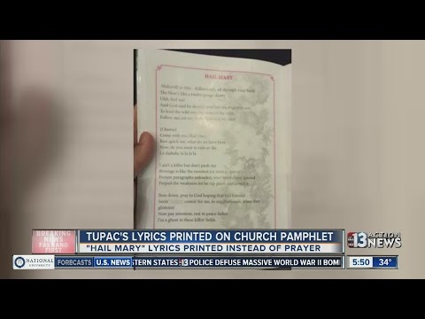 Tupac's 'Hail Mary' printed for Catholic service