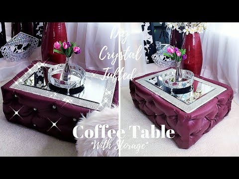 DIY CRYSTAL TUFTED COFFEE TABLE WITH STORAGE!!!| 2019 STORAGE IDEAS!!!