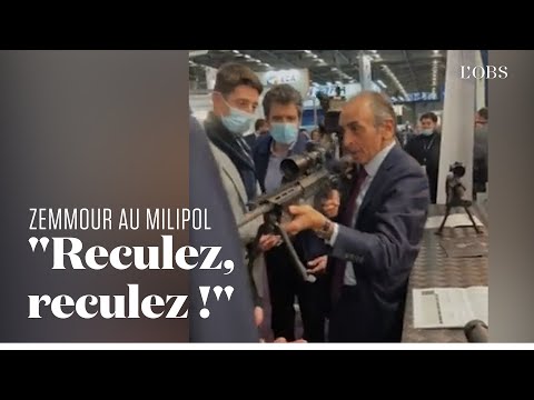 Eric Zemmour vise des journalistes avec un fusil au salon Milipol