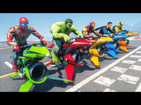 AVENGERS vs JUSTICE LEAGUE | Super Challenge Race Track Together - GTA 5 Funny Contest #171