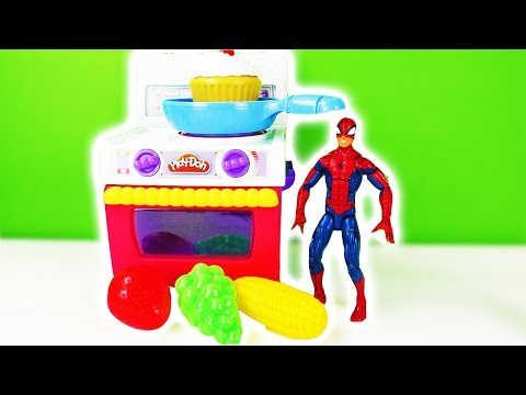 Spiderman COOKS | Magic Fast Food Machine | Marvel Hero as a CHEF | How will the food taste?