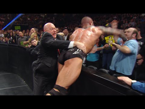 Randy Orton attacks John Cena's father in the audience: Raw, January 13, 2014