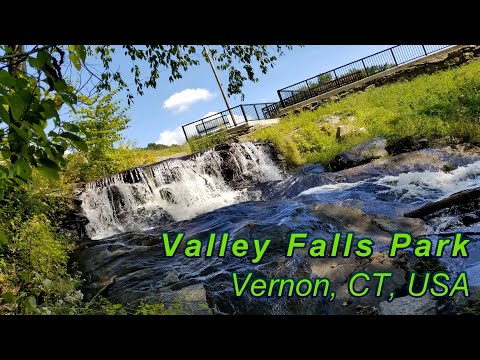 Valley Falls Park, Vernon, Connecticut - ( Waterfall, Pond, Woods, Beach, Very nice park in Vernon )