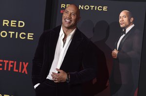 Cast member Dwayne Johnson arrives at the Los Angeles premiere of "Red Notice" at L.A. Live on Wednesday, Nov. 3, 2021.