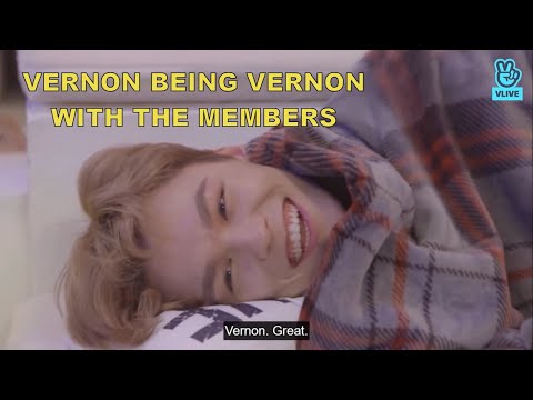 Vernon Being Vernon with the members (SEVENTEEN)