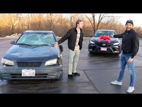 Destroying Friends Car and Buying Him a New One!